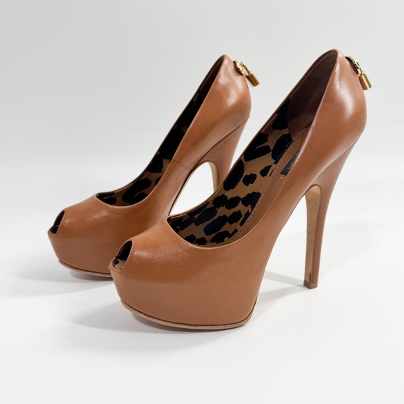 Louis Vuitton Oh Really! Brown Peep Toe Platform Pumps 38 - Picture 1 of 8